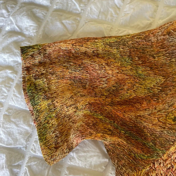 Anthro Burning torch rayon silk blouse - Picture 6 of 8